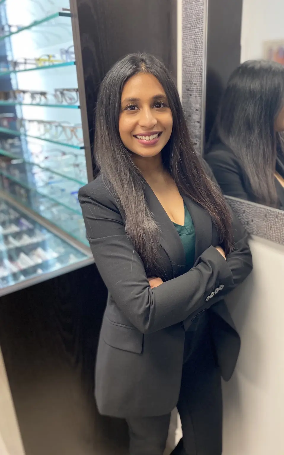 Dr. Mathuraa Sasitharan in the RevitalEyes optical showroom